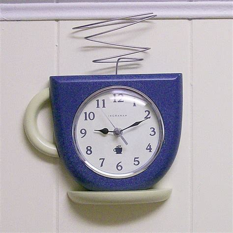 Vintage Coffee Cup Wall Clock battery Powered
