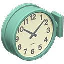 Double-sided wall clock - Green | Animal Crossing (ACNH) | Nookea