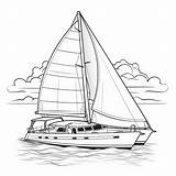 Premium Photo  Cartoon Catamaran Coloring Page For Kids sketch template
