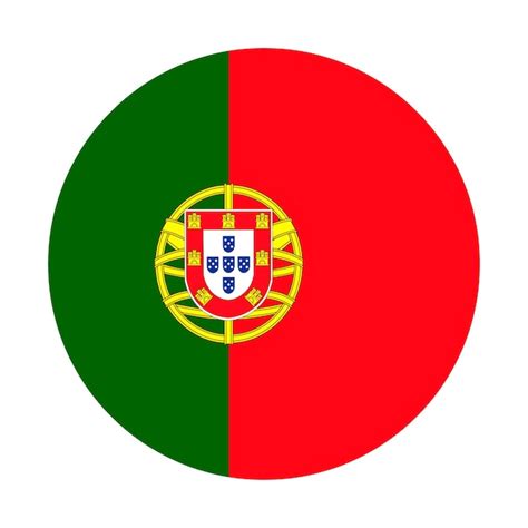 Premium Vector | Circle portugal flag vector