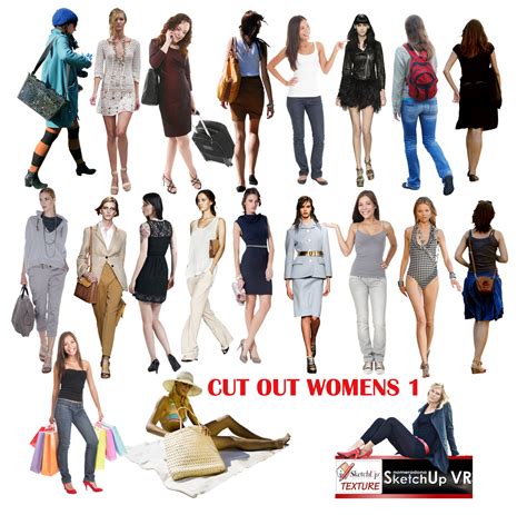 SKETCHUP TEXTURE: CUT OUT WOMENS PNG
