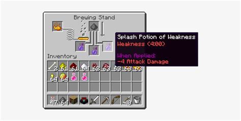 How To Make A Splash Potion Of Weakness In Minecraft 1.14 | Recipe for ...