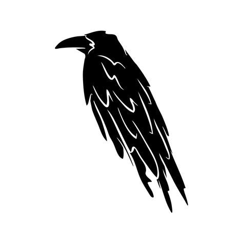 Black raven silhouette. 3169959 Vector Art at Vecteezy