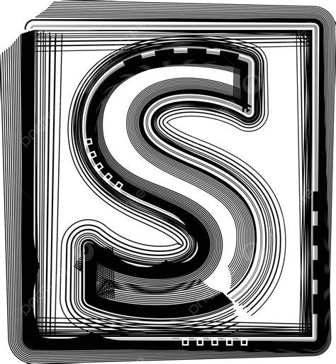 Striped Font Letter S Scratch Frame Symbol Vector, Scratch, Frame, Symbol PNG and Vector with ...