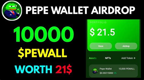 Pepe Wallet Airdrop Get 10000 PEWALL Tokens Worth 21 USD | The Next 1000X Token - YouTube