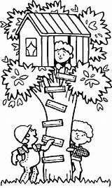 Tree House Coloring Pages sketch template