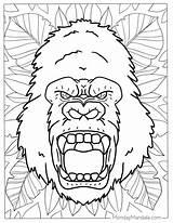 24 Gorilla Coloring Pages Free PDF Printables sketch template
