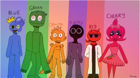 rainbow friends and oc cherry (my version) by heartsriannabendy on DeviantArt