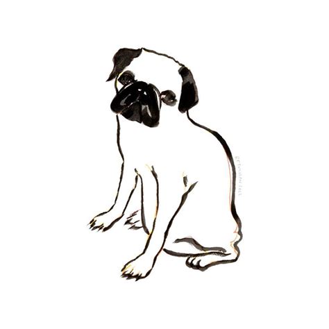 Playful fun abstract realistic Pug drawing in black ink and crayon design | Drawings, Ink, Pugs