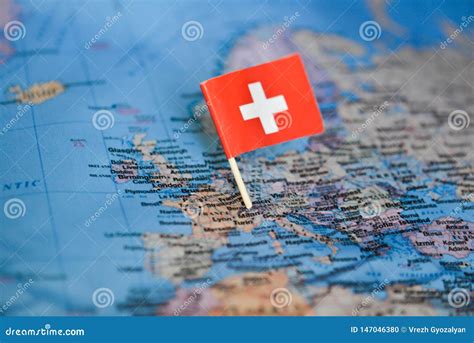 Map with Flag of Switzerland Stock Photo - Image of cartography ...