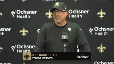 New Orleans Saints offensive coordinator Pete Carmichael on the jumbo ...