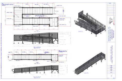 2 COMMERCIAL TURN BACK AND STRAIGHT RAMP PLAN AND ELEVATIONS-Arch D - American Access Ramps