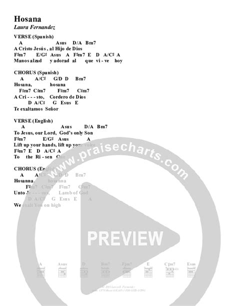 Hosanna Chords PDF (Christ For The Nations) - PraiseCharts