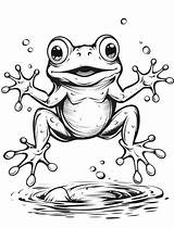 Jumping Frog Coloring Page sketch template