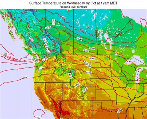 Montana Surface Temperature on Sunday 25 Apr at 12pm MDT