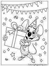 Chuck E Cheese Coloring Pages Birthday Gift  sketch template