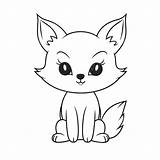 Cute Cartoon Fox Coloring Page Free Printable Pages Of  sketch template