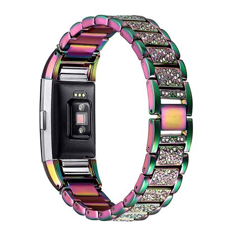 Fitbit Charge 2 Replacement Band Colorful Metal Band Rhinestones Adjustable New #Unbranded ...