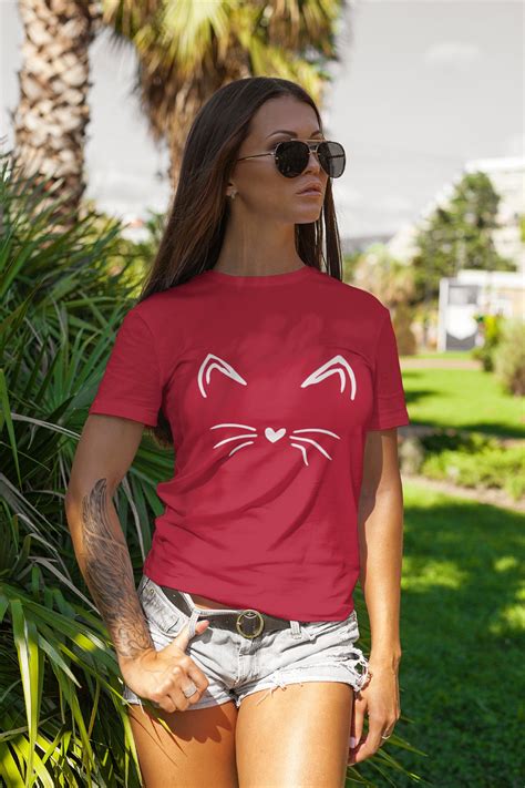 CAT FACE SHIRT Cat Owner Shirt Unique Meow Short Sleeve | Etsy