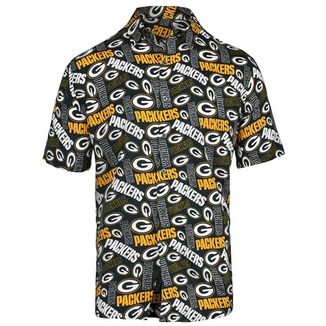 Men's Green Bay Packers Green Repeat Logo Button-Up Shirt