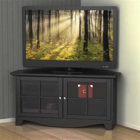 Nexera Pinnacle Black 2-Door Corner TV Stand for TVs up to 49 ...