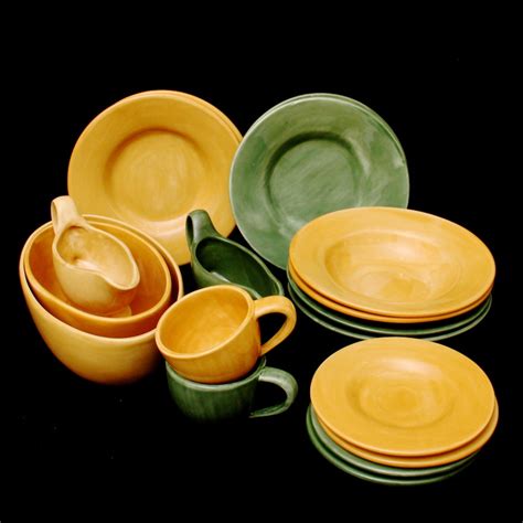 Sage and Gold "Sausalito" Pottery Barn Dinnerware Set | EBTH