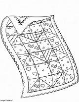 Quilt coloring Page sketch template