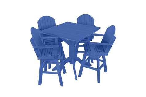 Counter Height Patio Table & Chairs Set | Burns Blue — American Patio Designs
