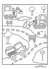 Construction site  Coloring Pages For Kids sketch template