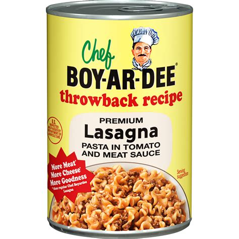 Chef Boyardee Lasagna Pasta in Tomato and Meat Sauce, 15 Ounce ...