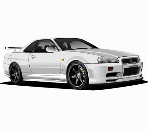 Nissan Skyline GTR R34 Sports Car Digital Art Png (Download Now) - Etsy