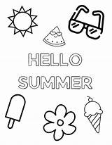 Simple Hello Summer coloring Page  Download Print Or Color Online For sketch template