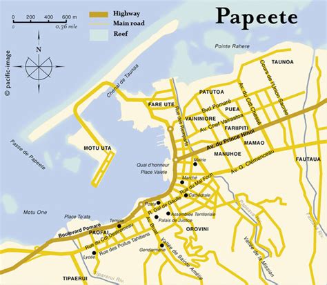 Papeete map on Tahiti - tahiti • mappery