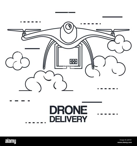 modern delivery of the package by flying drone vector illustration Stock Vector Image & Art - Alamy