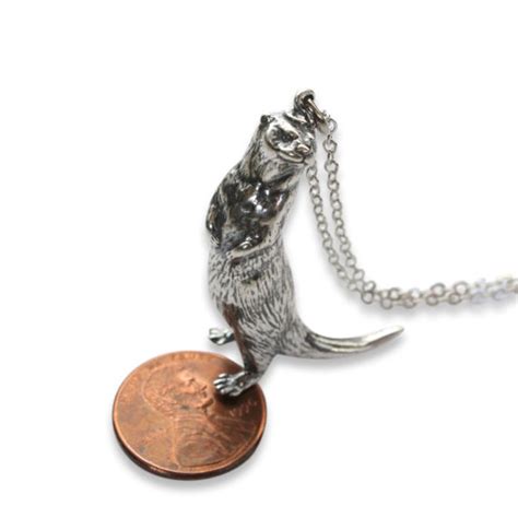 Silver Otter Necklace Otter Pendant - Etsy