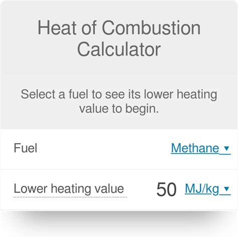 Heat Of Combustion Equation