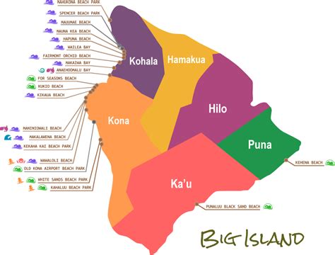 Big Island Beach Map