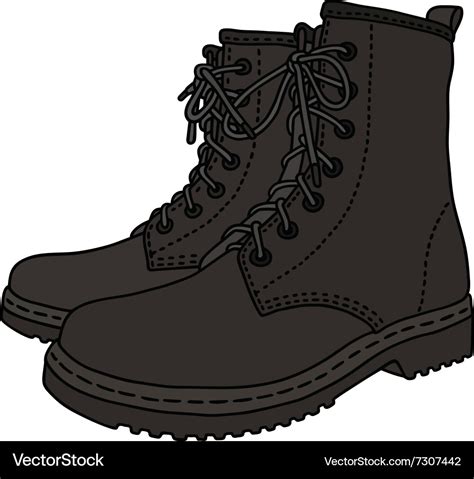 Black leather boots Royalty Free Vector Image - VectorStock