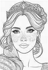 Freckled Princess Coloring Book Doodle  Stable Diffusion Online sketch template