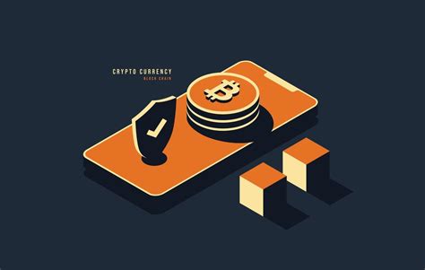 Minimal crypto currency isometric design, Block chain technology ...