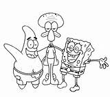 Coloring SpongeBob And Friends sketch template
