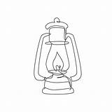 Camping Lantern Coloring Page sketch template