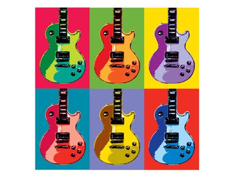 Les Paul Gitarre POP ART Digital Download 6up Warhol-Stil - Etsy.de