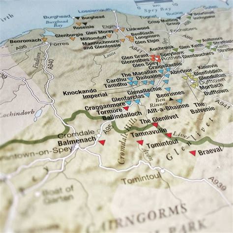 Distilleries of the Speyside region of Scotland.Putting maps together ...