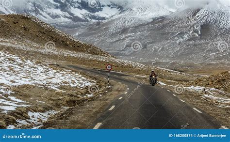 Lachen, Sikkim, India - 30 April, 2018: a Motor Bike Travelling through the Himalayan Roads of ...