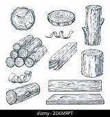 Skizzieren Sie Das Holz Holzstämme Stamm Und Planken Forstwirtschaft  sketch template
