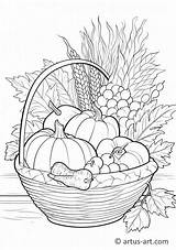Harvest Basket Coloring Page » Free Download Artus Art sketch template