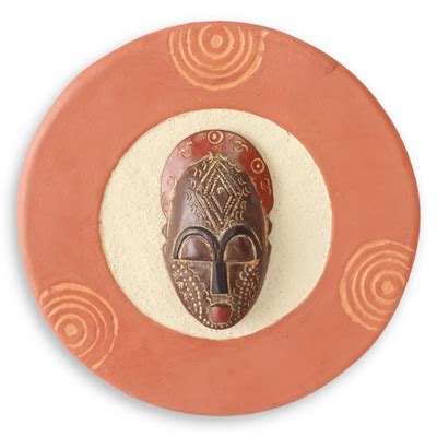 Authentic African Mask Plaque Ghanaian Wall Art - Born on Friday | NOVICA