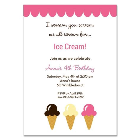 Ice Cream Social Invitation Template - SampleTemplatess - SampleTemplatess