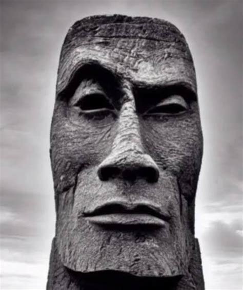 Dwayne "moai" the rock johnson. Anomaly of Easter Island. Being of rock hard stone - 9GAG